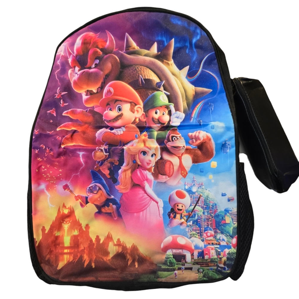 Super Mario Bros Backpack Carryon Nintendo Mario Luigi Peach Bowser Donkey Kong